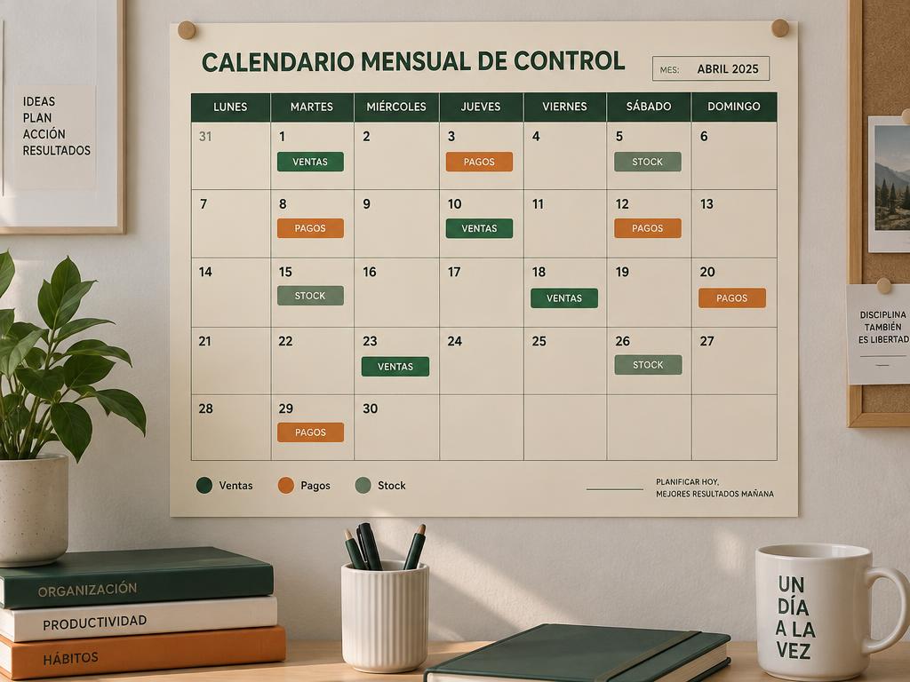 Calendario mensual de control
